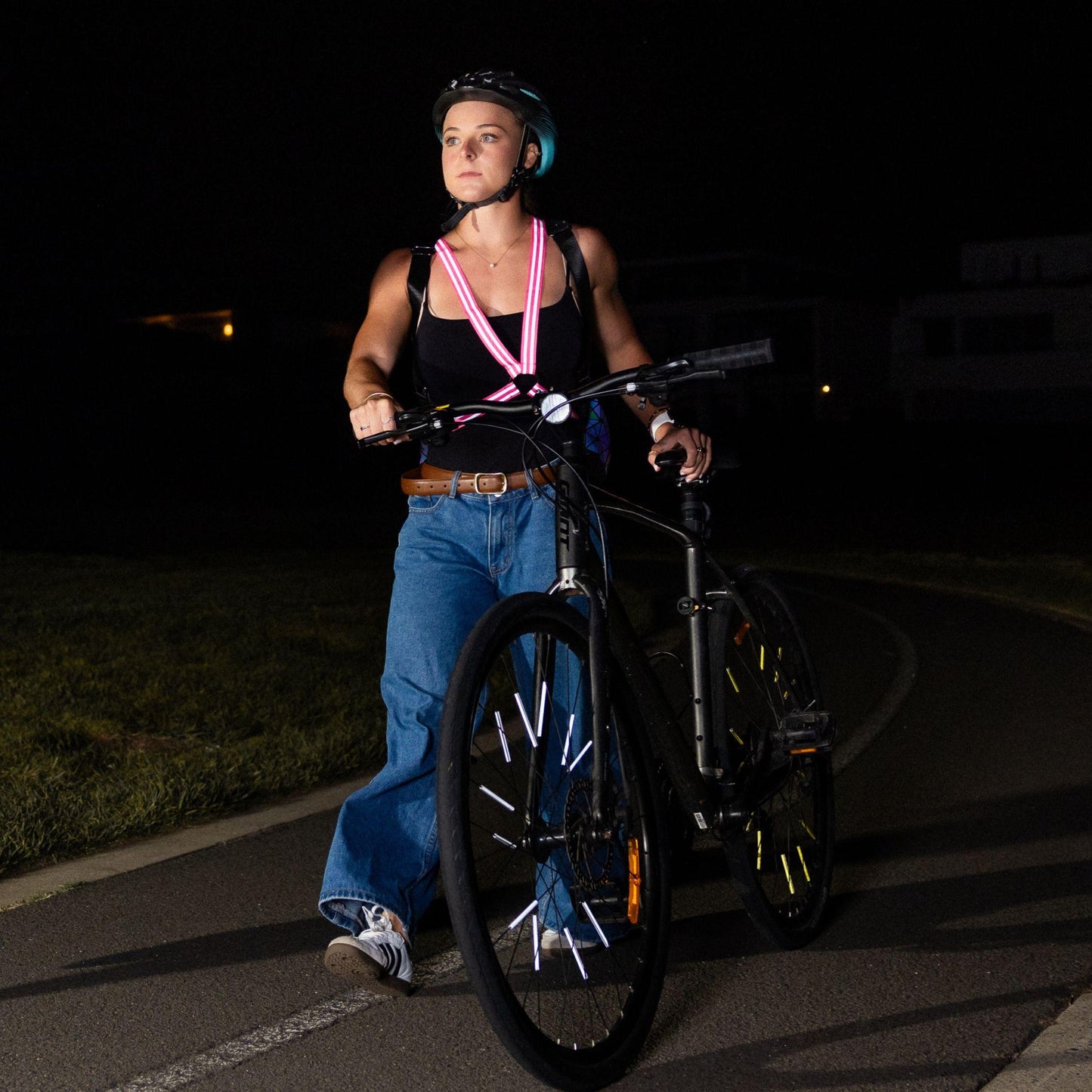 Reflective Cycling Harness - Fluro Pink