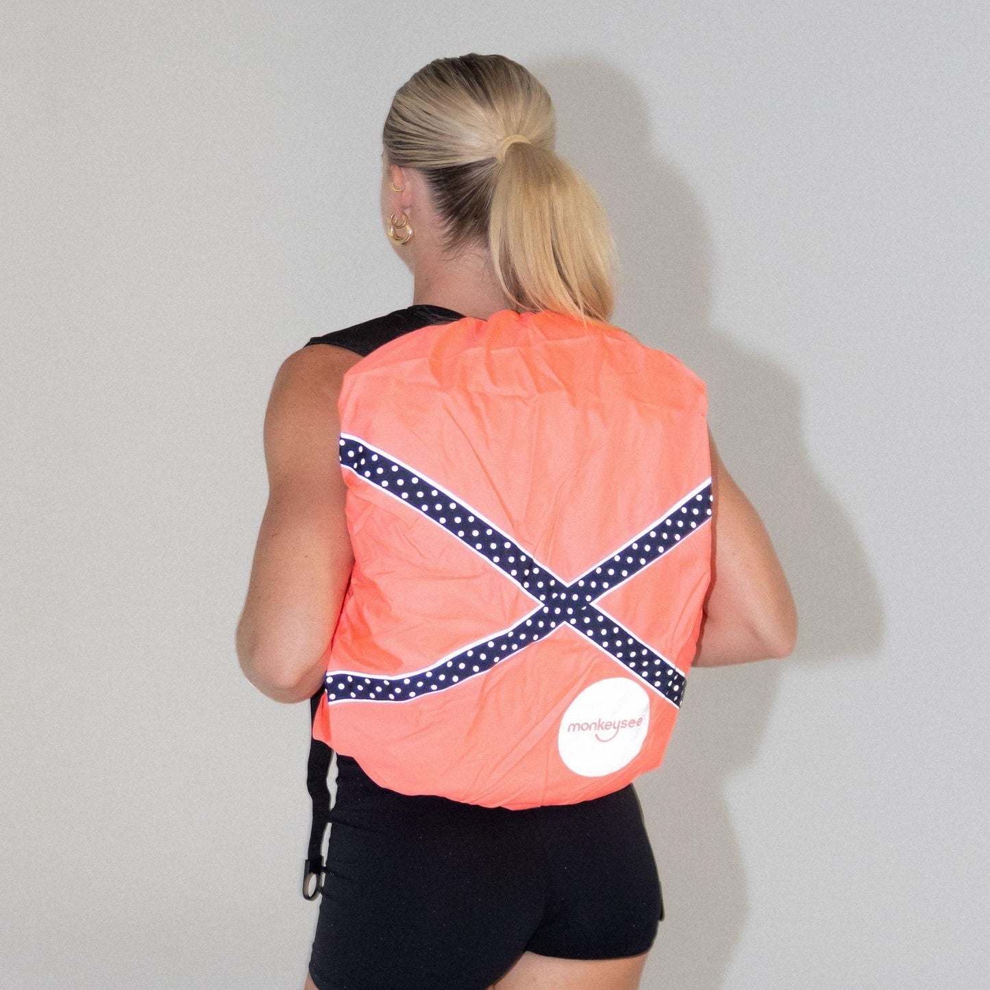 Reflective Waterproof Backpack Cover - Pink Dotty