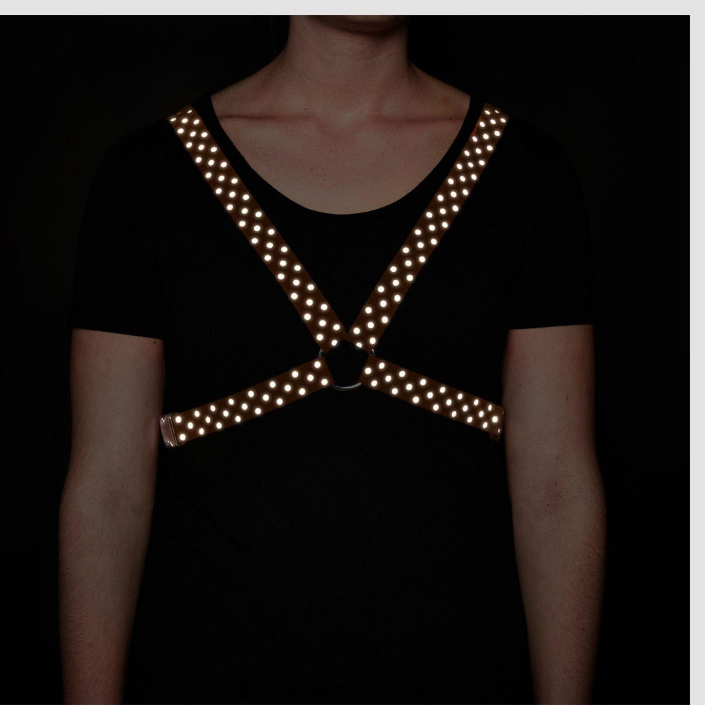Reflective Cycling Harness - Dot Tangerine