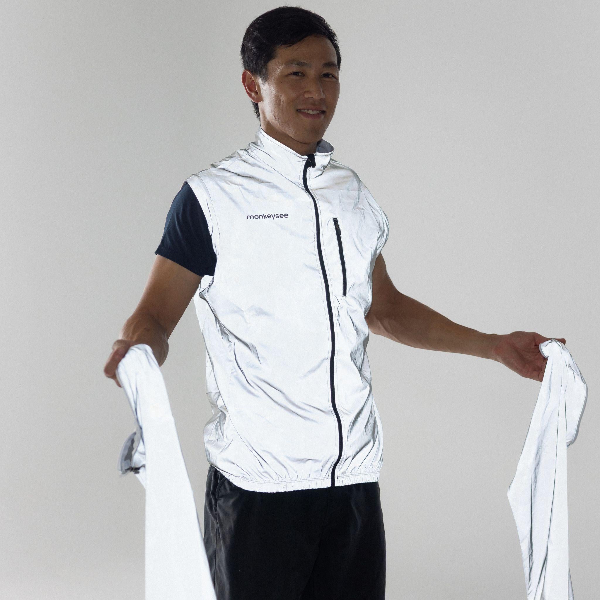 Reflective jacket with removable sleeves