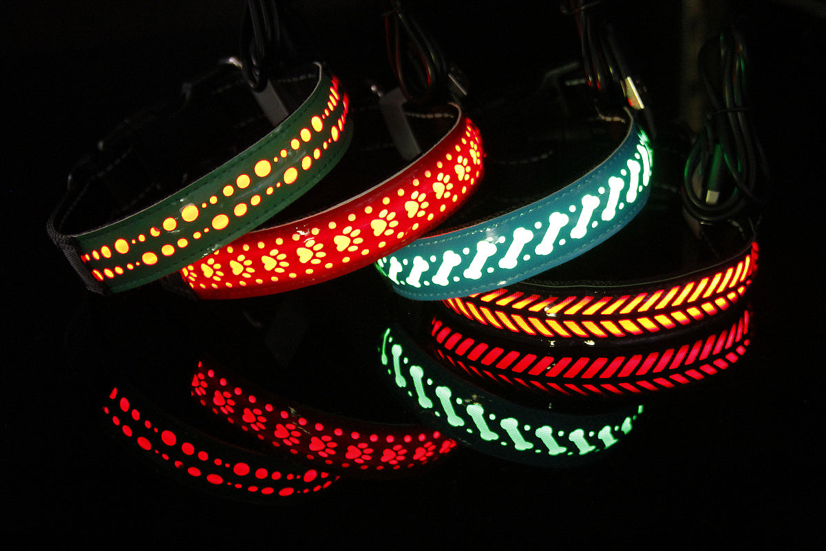 Patterned LED Dog Collar