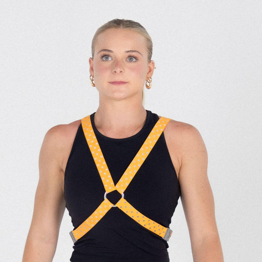 Reflective Cycling Harness - Dot Tangerine