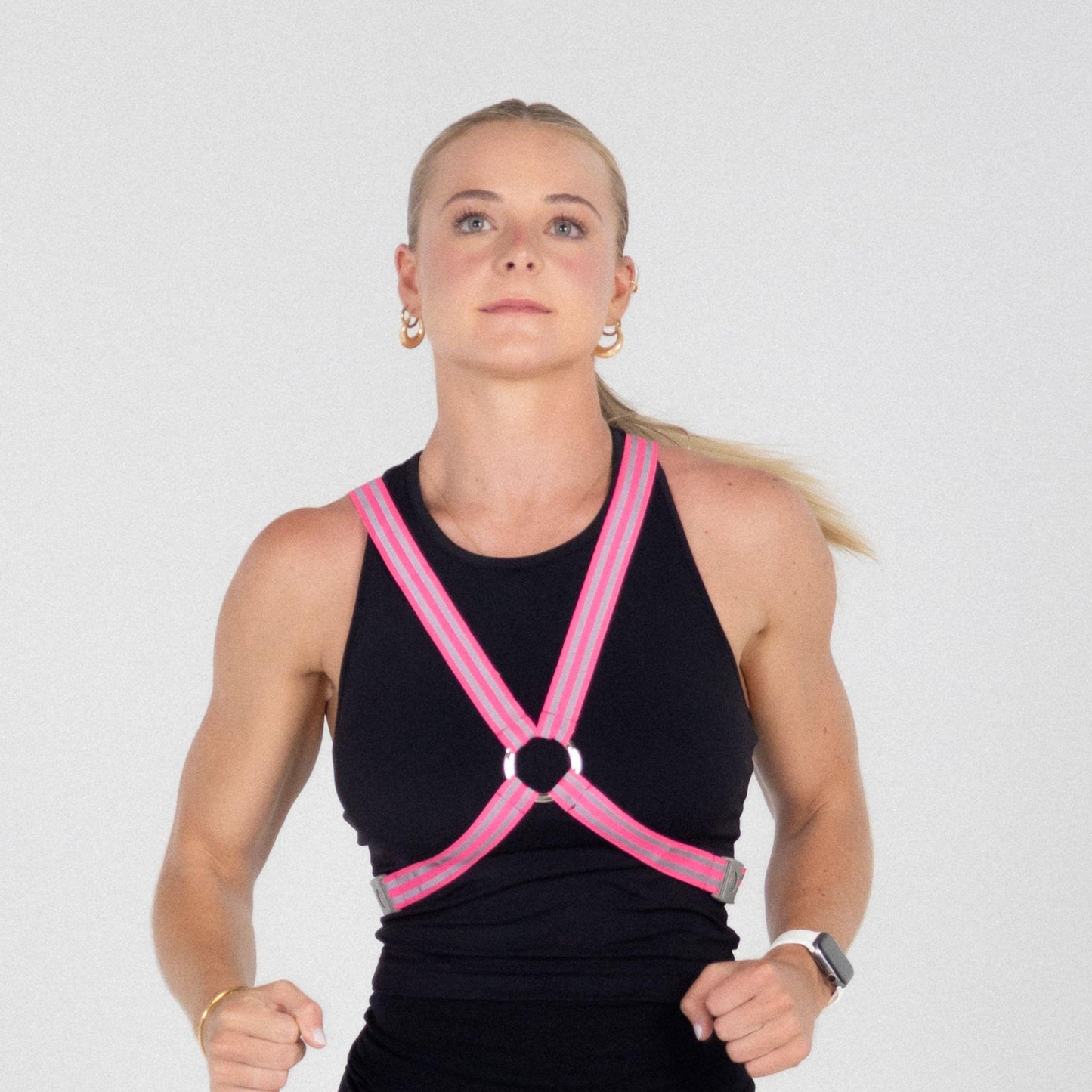 Reflective Cycling Harness - Fluro Pink