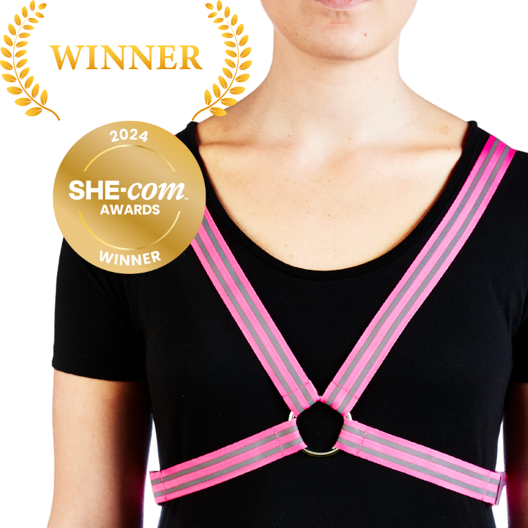 Reflective Cycling Harness - Fluro Pink