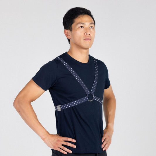 Reflective Cycle Harness - Dot French Navy