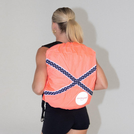 Reflective Waterproof Backpack Cover - Pink Dotty