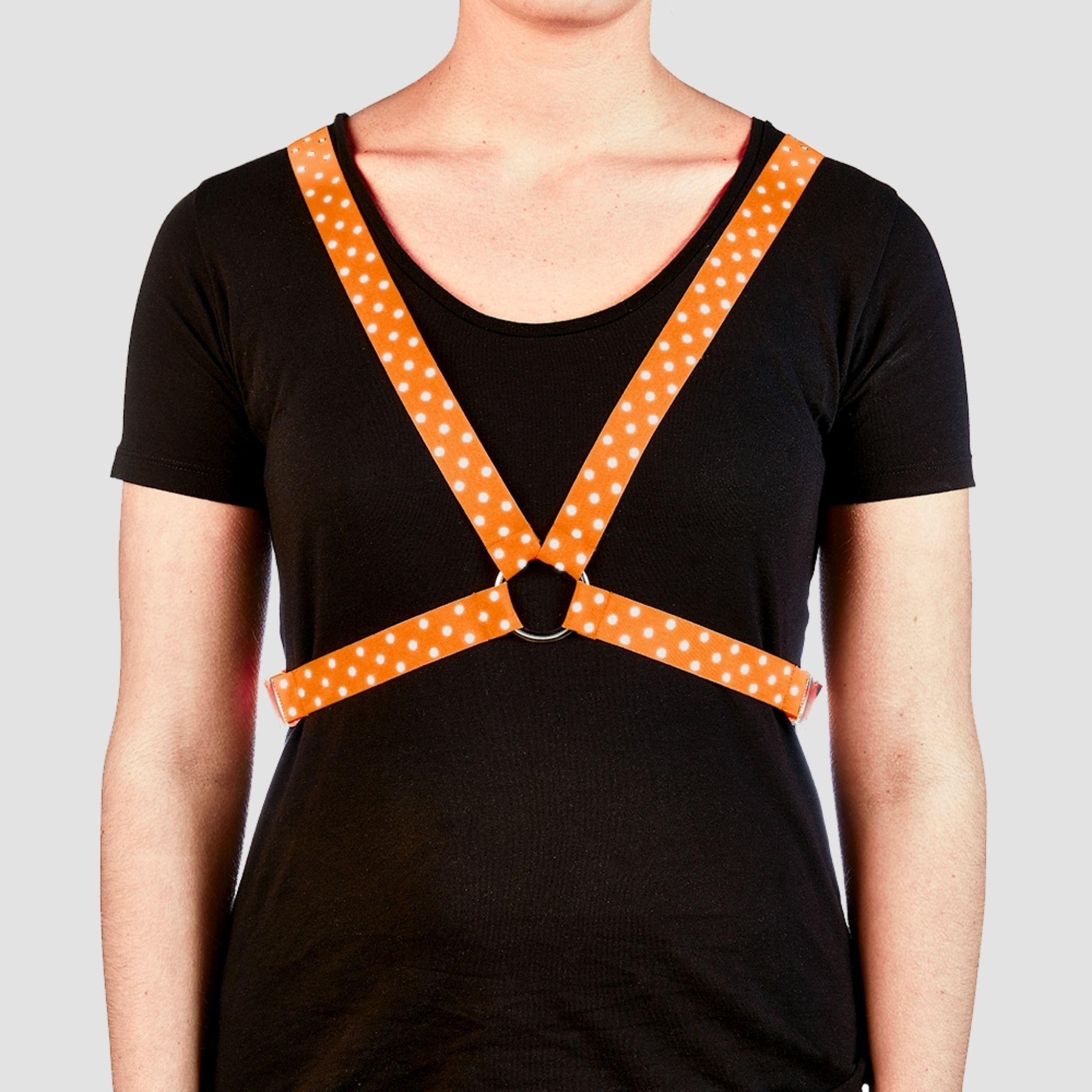 Reflective Cycling Harness - Dot Tangerine