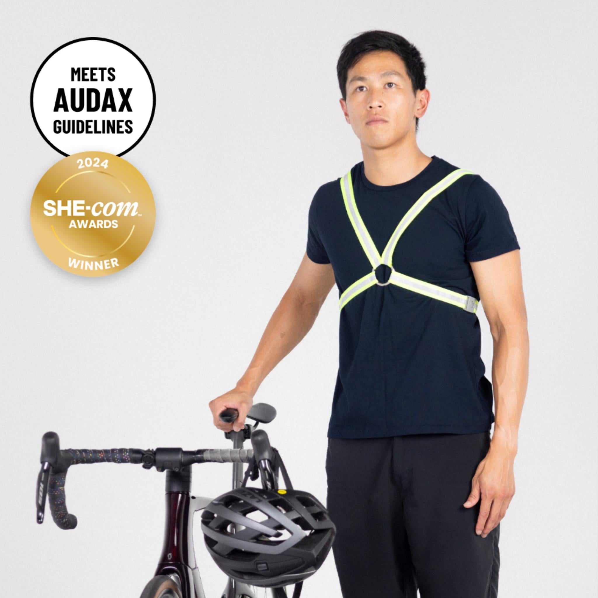 Reflective Cycling Harness - Fluro yellow / Audax